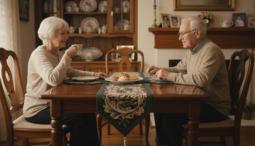 William Morris Green French Tapestry Table Runner