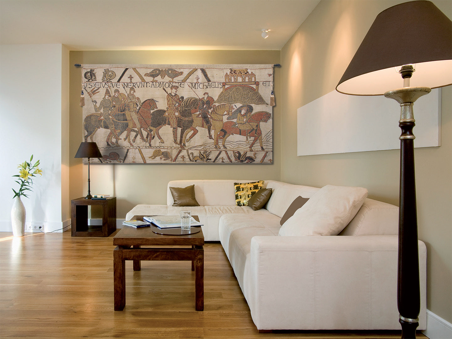 Bayeux Mont St Michael Belgian Tapestry Wall Hanging