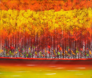 Autumn Birch Canvas Oil Painting