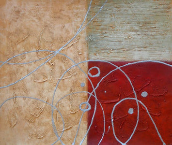 Pearlescent with Red Canvas Oil Painting