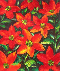 Red Petals of Joy Canvas Oil Painting
