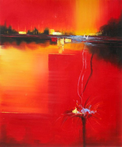 Lakeside Community Canvas Oil Painting
