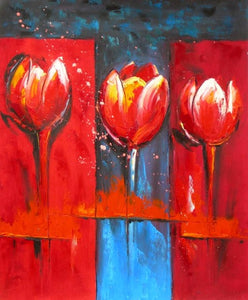 Trilogy of Tulips Canvas Oil Painting
