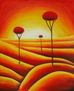 Tall Trees in an Arid Land Canvas Oil Painting