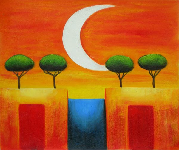 Elemental Moonrise Canvas Oil Painting