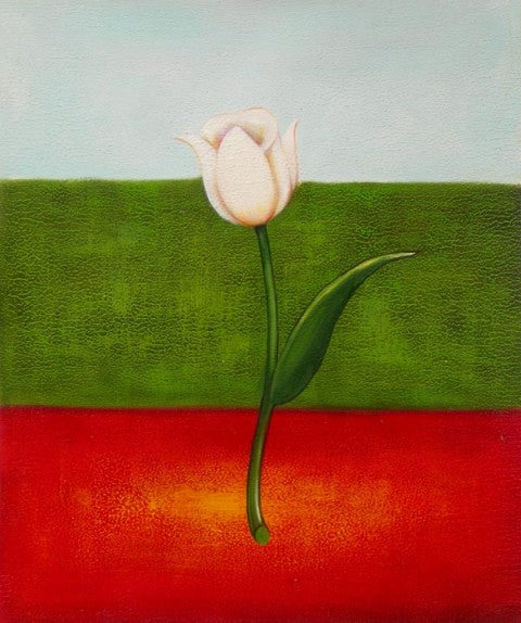 White Tulip Canvas Oil Painting