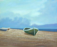 Boats under the Blue Sky Canvas Oil Painting