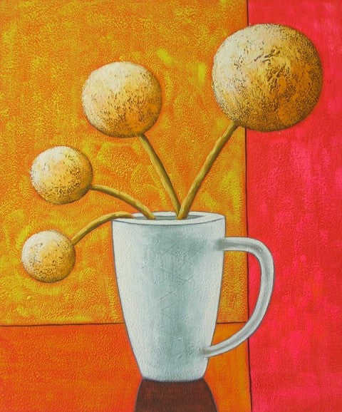 Dandelions in a Cup Canvas Oil Painting