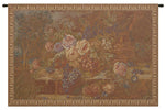 Bouquet with Grapes Red Italian Tapestry Wall Hanging
