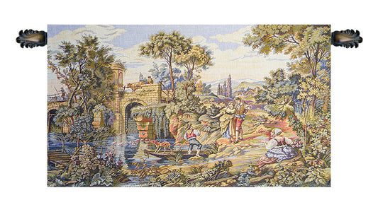 Traghetto Ferry Crossing Italian Tapestry Wall Hanging