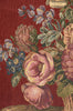 Flower Basket with Burgundy Chenille Background Italian Tapestry Wall Hanging
