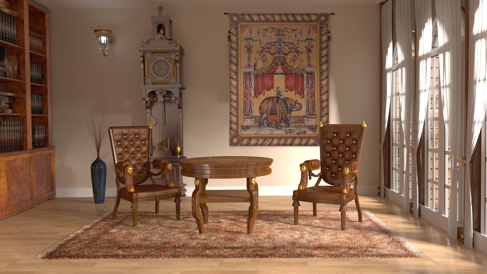 Grotesque Elephant French Tapestry