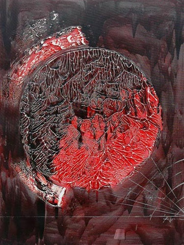 Deep Red Moon Canvas Art