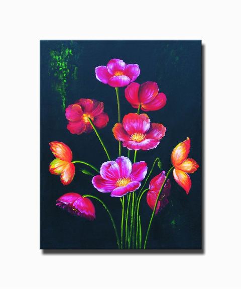 Midnight Poppies Canvas Art