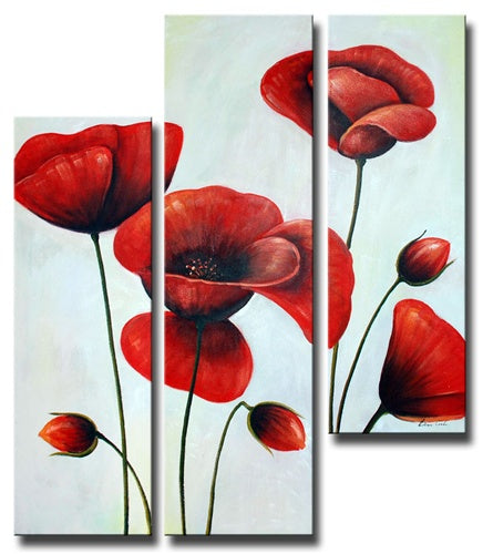 Ruby Red Poppies Canvas Art