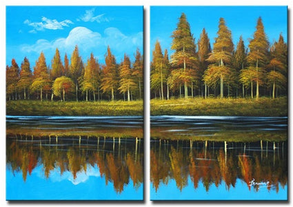 Lakeside Forest Canvas Art