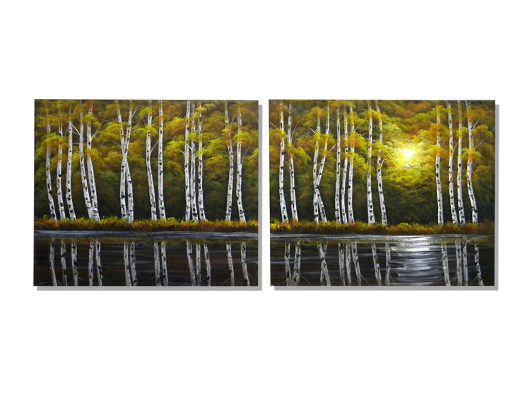 Lakeside Aspen Canvas Art