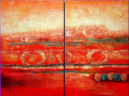 Impressions of Crimson Canvas Art