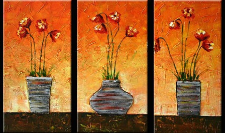 Potted Poppies Canvas Art
