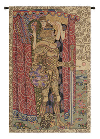 Armored Knight Italian Tapestry Wall Hanging by Gustav Klimt
