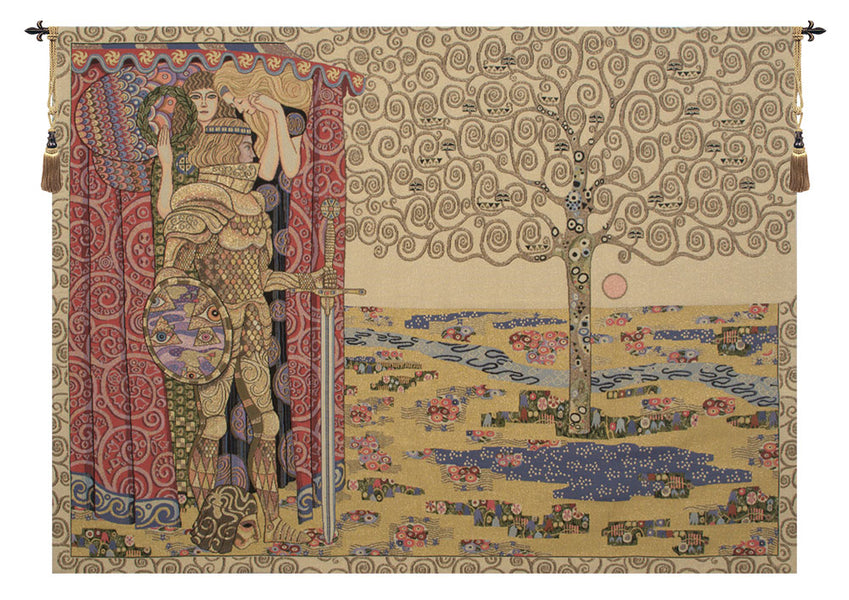 The Knight with the Tree of Life Italian Tapestry Wall Hanging