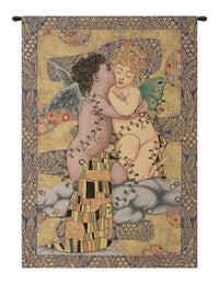 The First Kiss Italian Tapestry Wall Hanging by Gustav Klimt