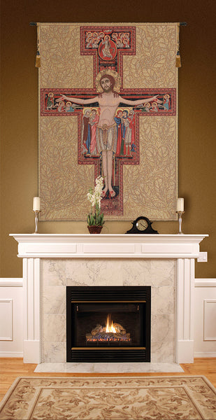 Crucifix of St. Damian Italian Tapestry Wall Hanging