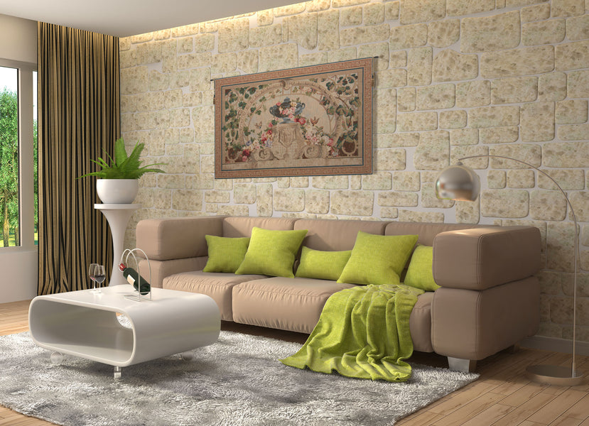 Beauvais Green Leaves French Tapestry