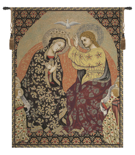 Madonna's Coronation Italian Tapestry Wall Hanging