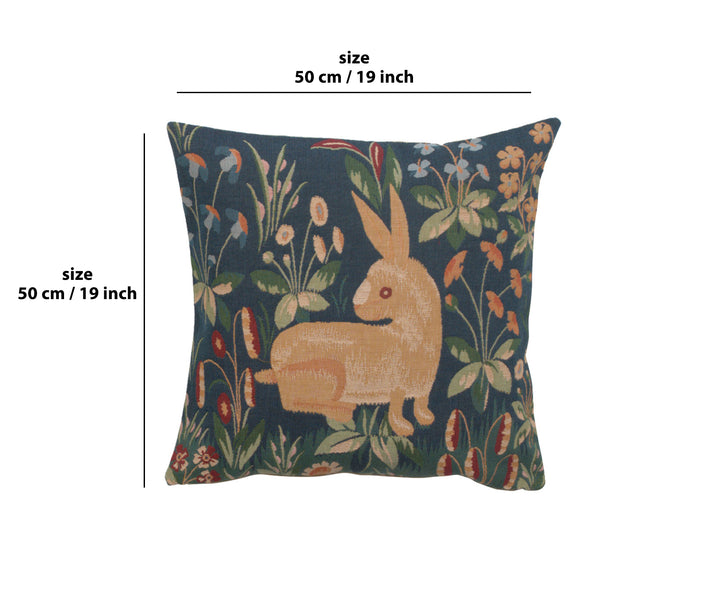 Medieval Rabbit French Tapestry Cushion