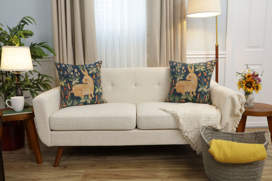 Medieval Rabbit French Tapestry Cushion
