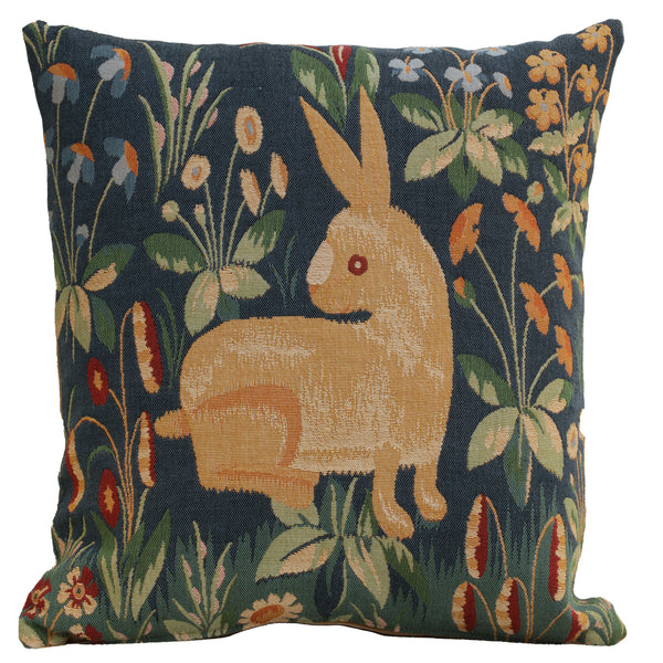 Medieval Rabbit French Tapestry Cushion