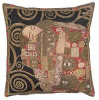 The Accomplissement Black European Cushion Cover by Gustav Klimt