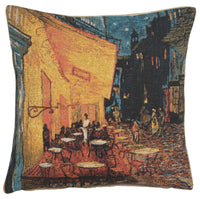 Cafe Terrace at Night European Cushion Cover by Vincent Van Gogh