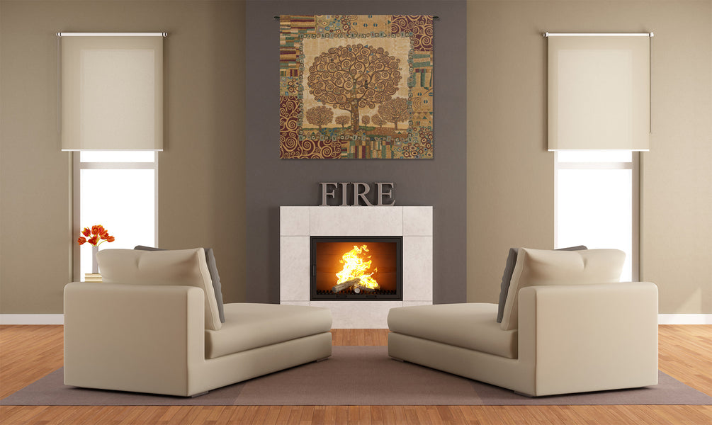 Klimts Tree of Life Italian Tapestry Wall Hanging