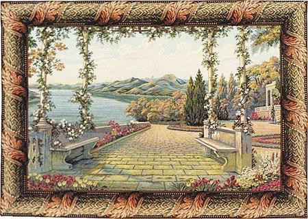 Terrace and Lake Italian Tapestry