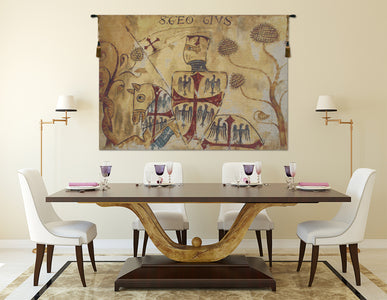 Chevaliers Left Panel Belgian Tapestry Wall Hanging