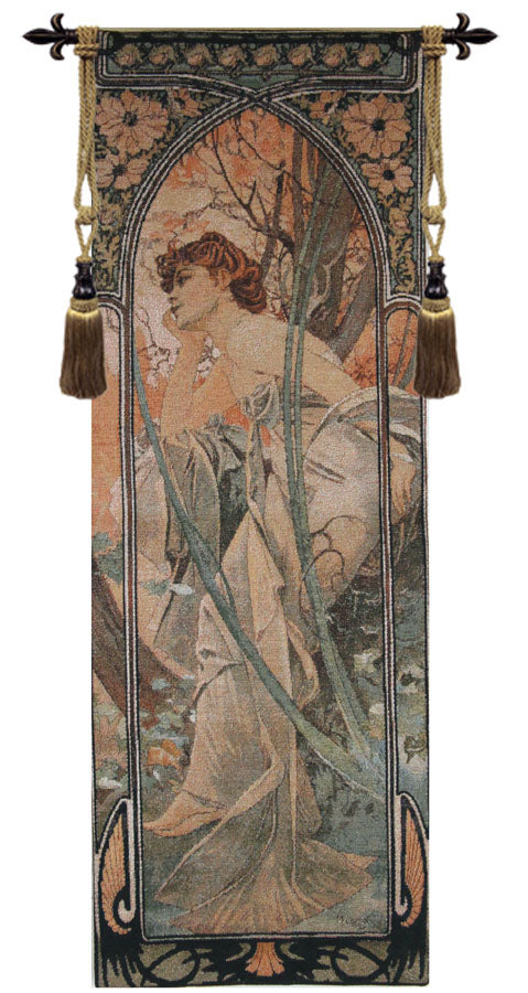 Mucha Soir Belgian Tapestry Wall Hanging