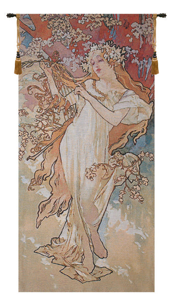 Spring Mucha Belgian Tapestry Wall Hanging