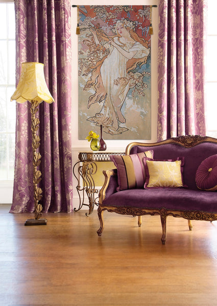 Spring Mucha Belgian Tapestry Wall Hanging