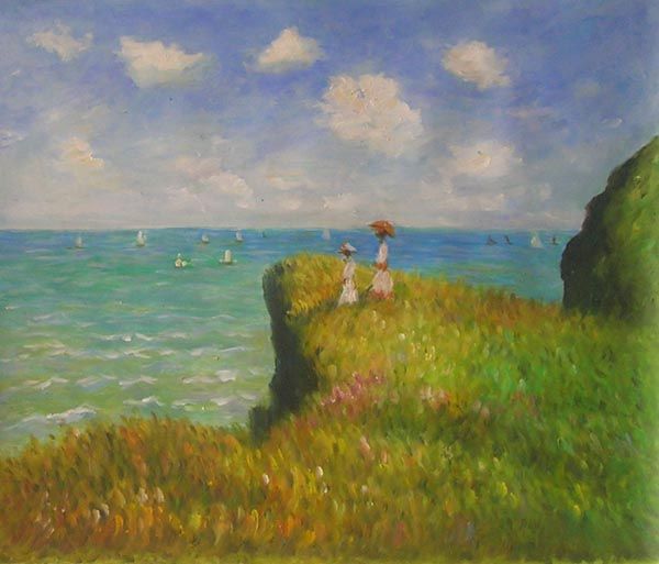 The Cliff Walk at Pourville Canvas Wall Art