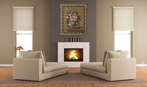 Breughel's Vase Green Belgian Tapestry Wall Hanging