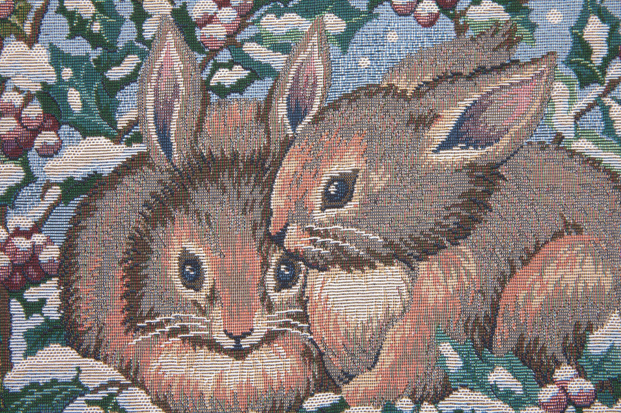 Holiday Bunnies Italian Tapestry Wall Hanging