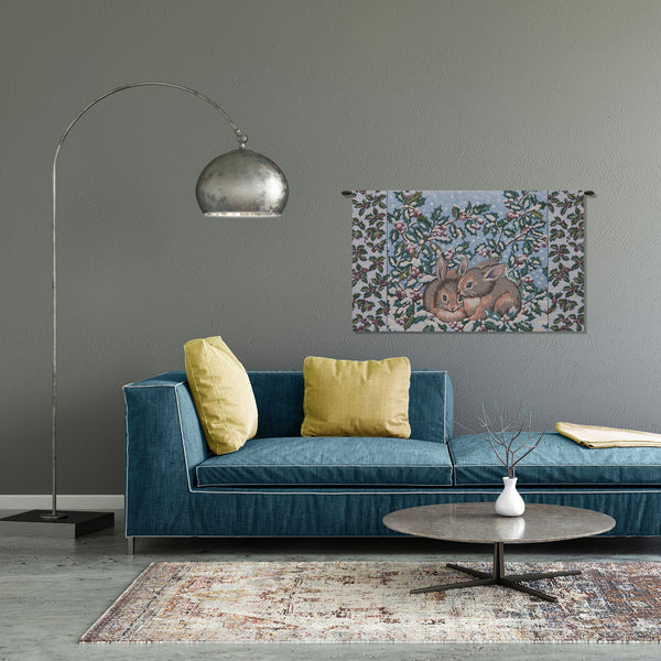 Holiday Bunnies Italian Tapestry Wall Hanging