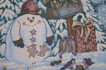 Holiday Snowman Italian Tapestry Wall Hanging