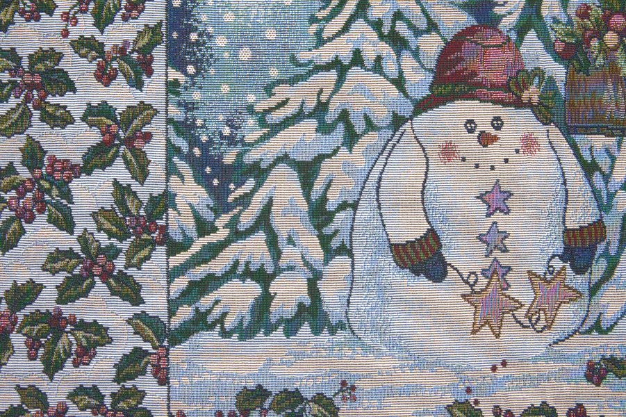 Holiday Snowman Italian Tapestry Wall Hanging