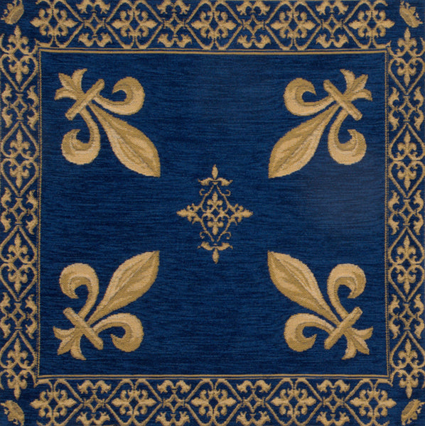Fleur de Lys Blue III European Cushion Cover