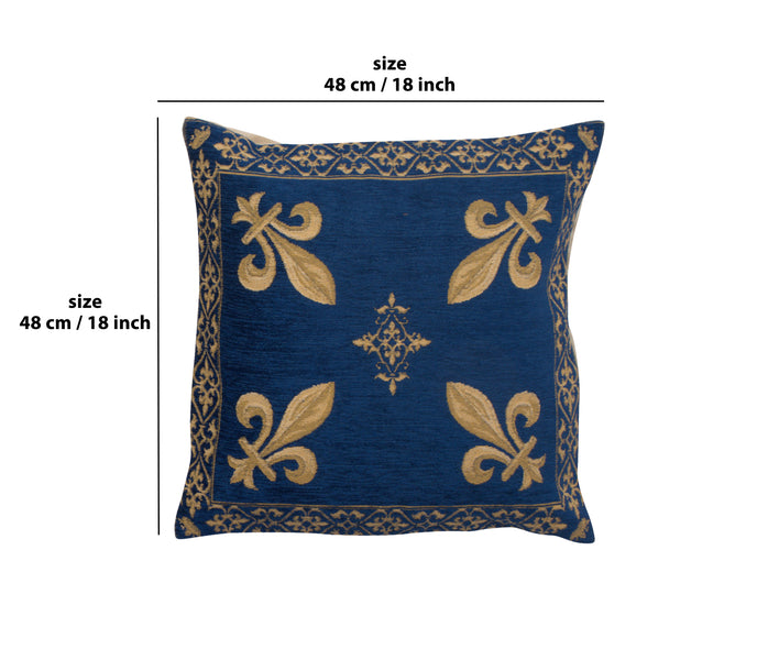 Fleur de Lys Blue III European Cushion Cover