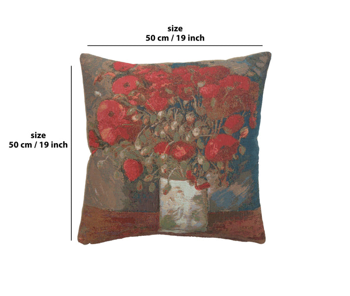 Van Gogh Poppies French Tapestry Cushion
