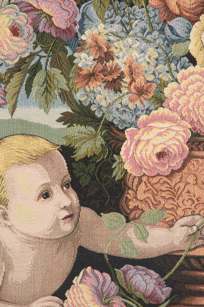 Angels and Flowers Italian Tapestry Wall Hanging